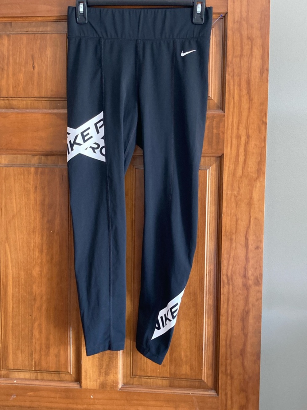 Nike Black Leggings with White Logo Accents